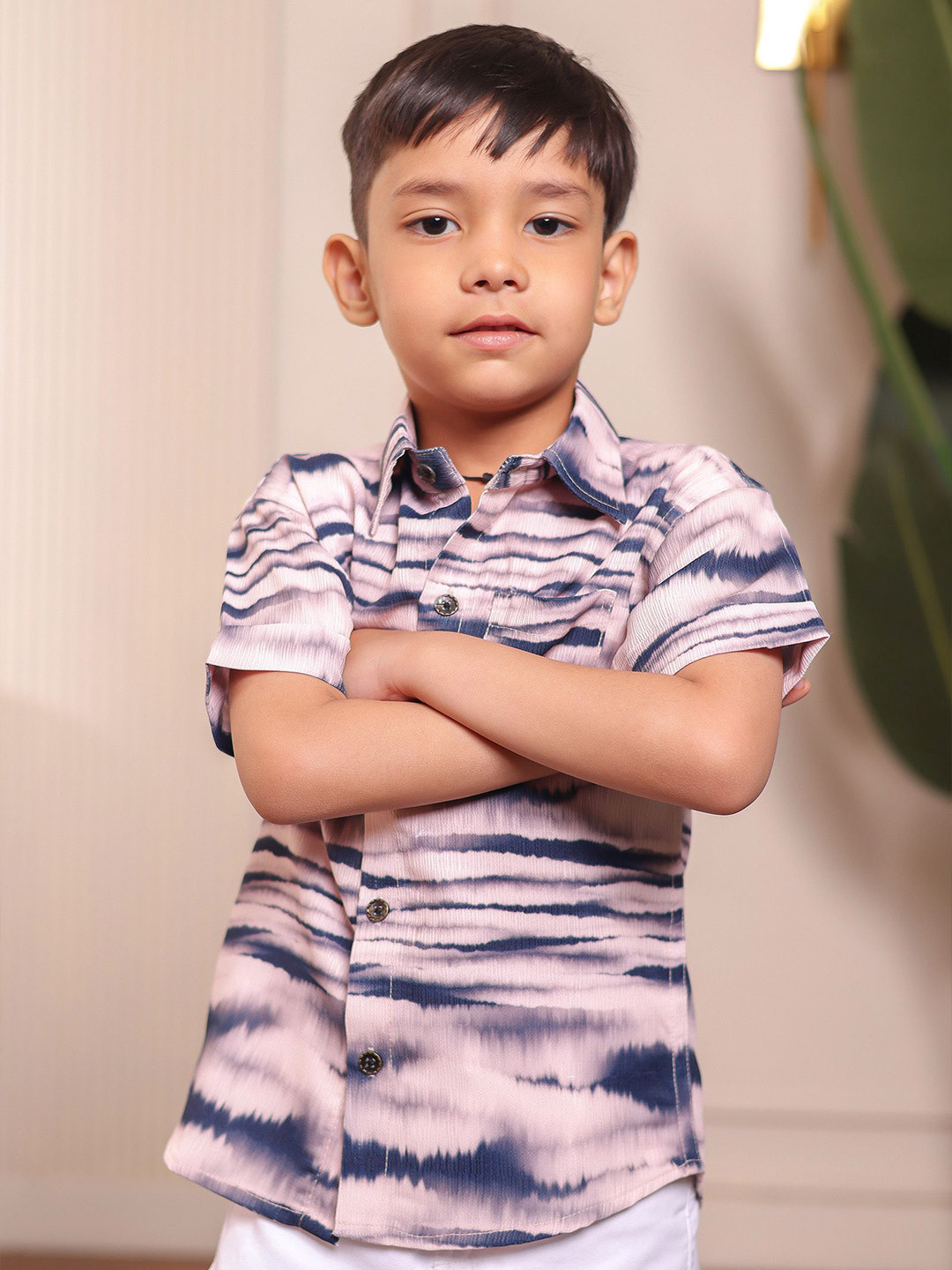 Stuffie Land Boys Classic Horizontal Stripes Striped Casual Shirt