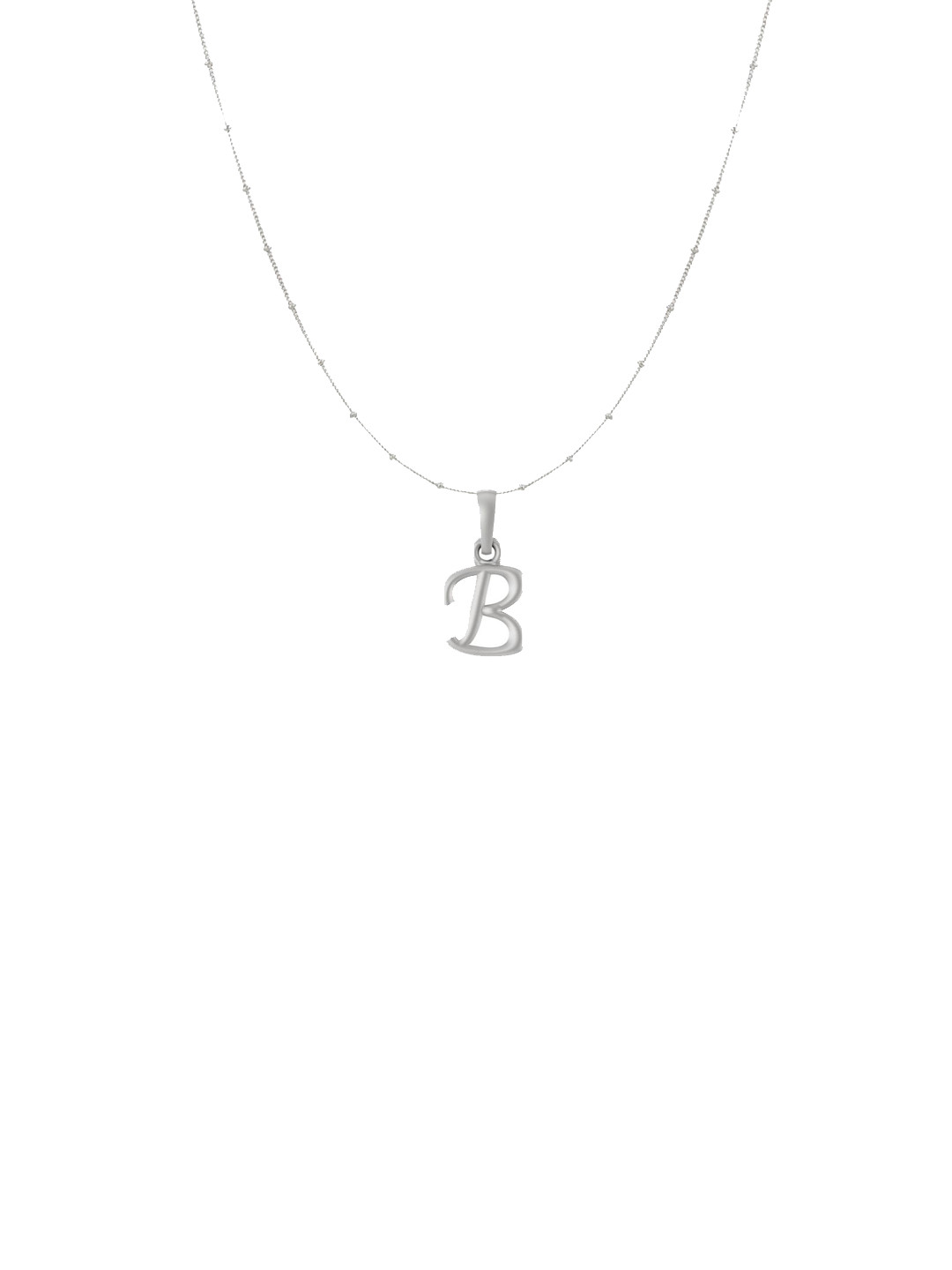 Metronaut 92.5 Sterling Silver B Alphabet Pendant With Ball Chain