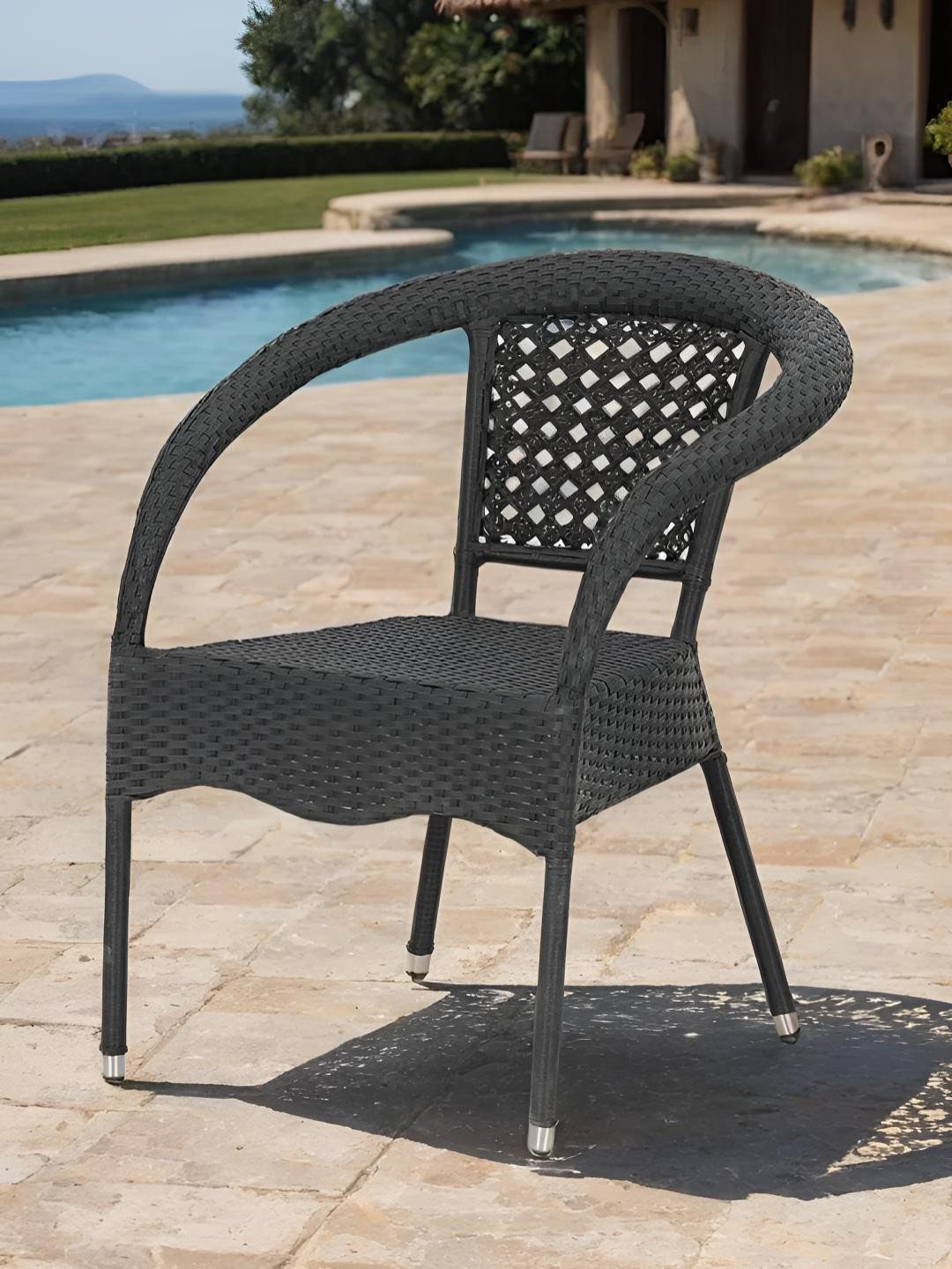 Royaloak Black Wicker Outdoor Chair