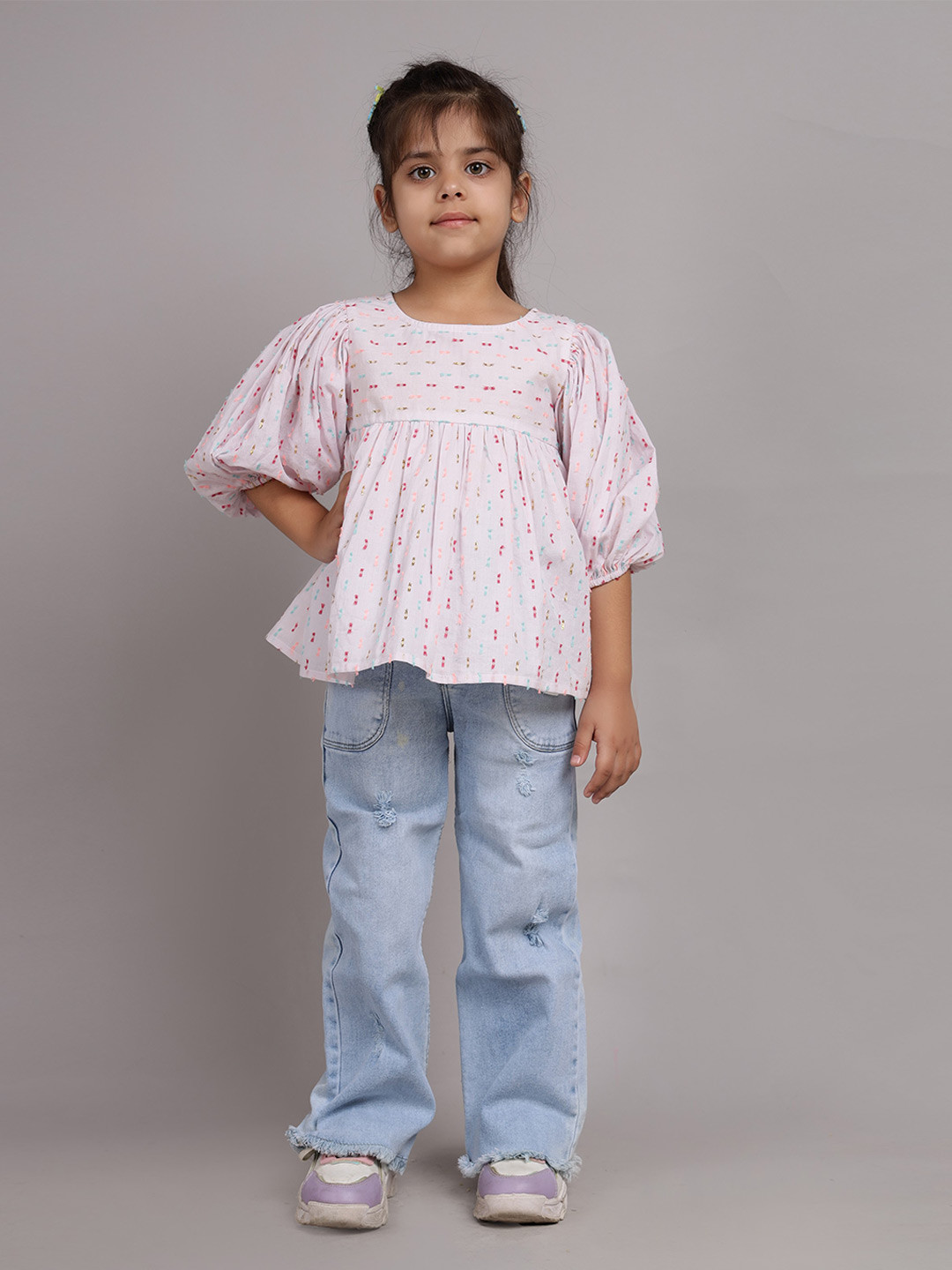Nature Nook Kids Puff Sleeve Cotton Top