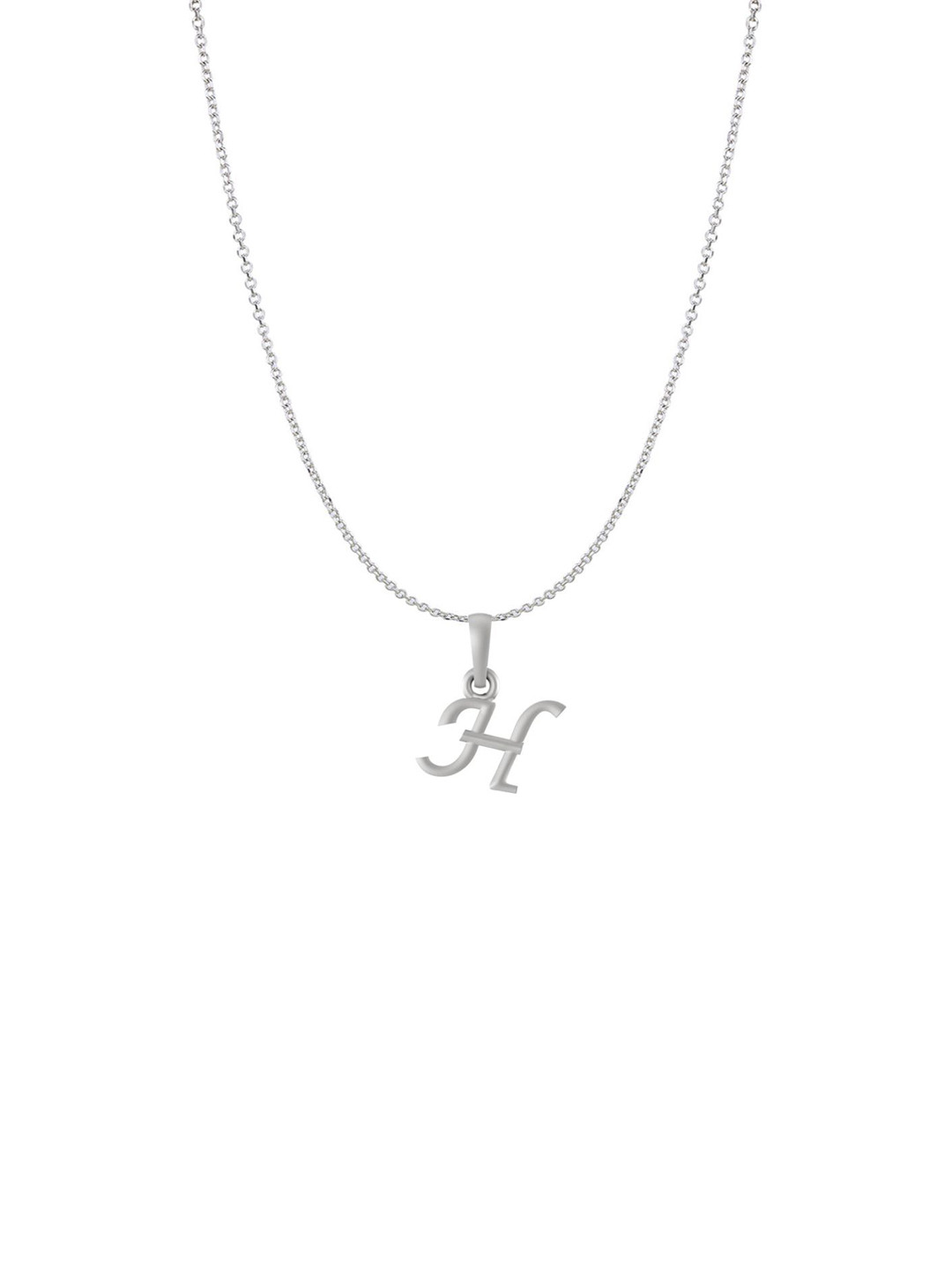 Metronaut 92.5 Sterling Silver H Alphabet Pendant with Anchor Chain