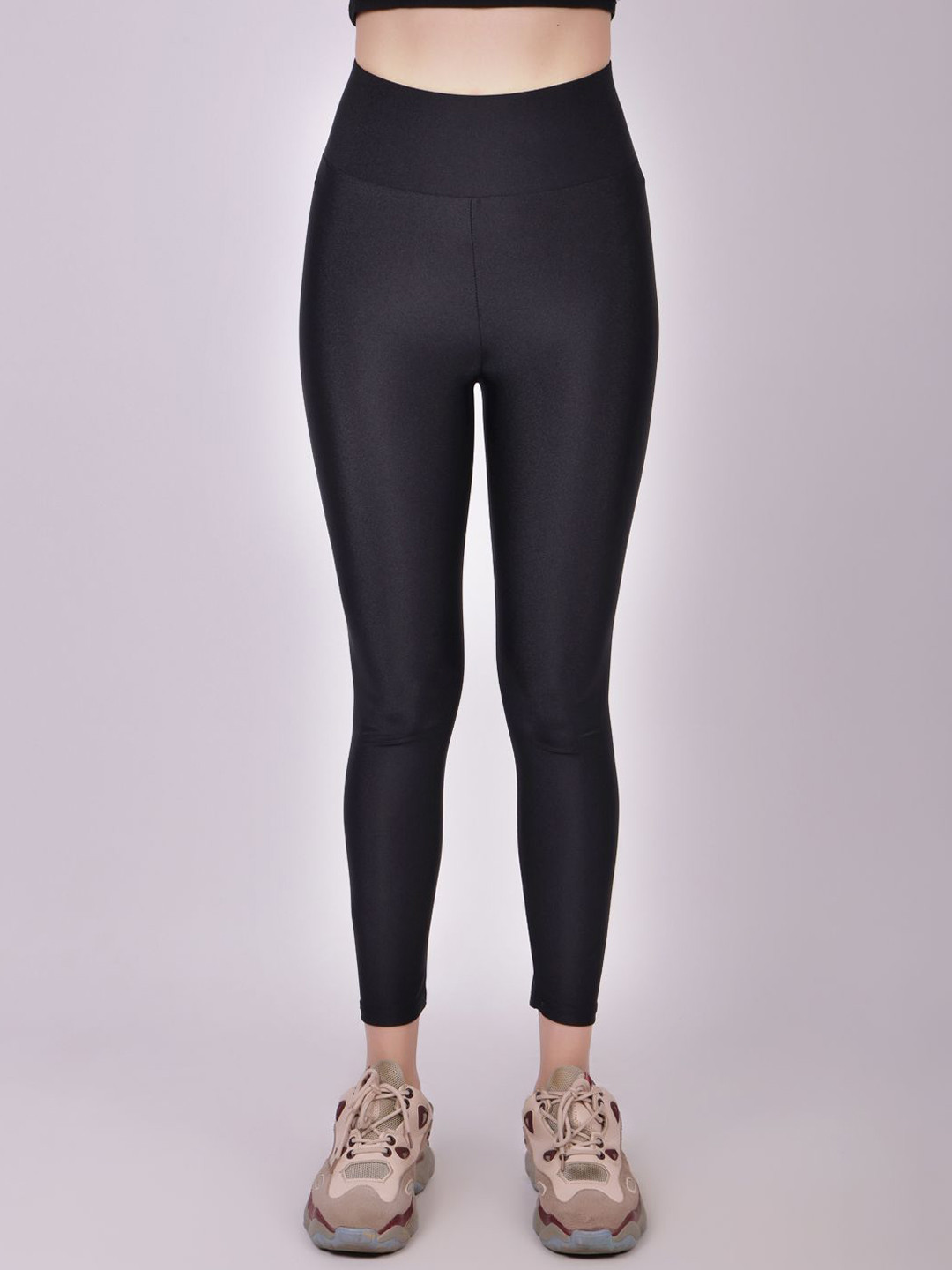 DUNBERRY LONDON Women High-Rise Ankle Length Glossy Leggings