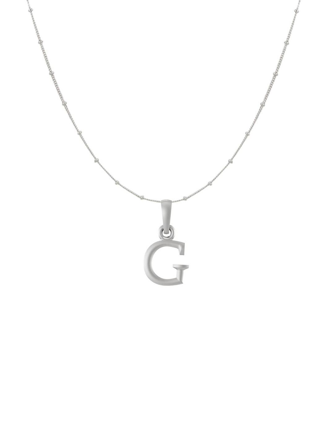 Metronaut 92.5 Sterling Silver G Alphabet Pendant with Ball Chain