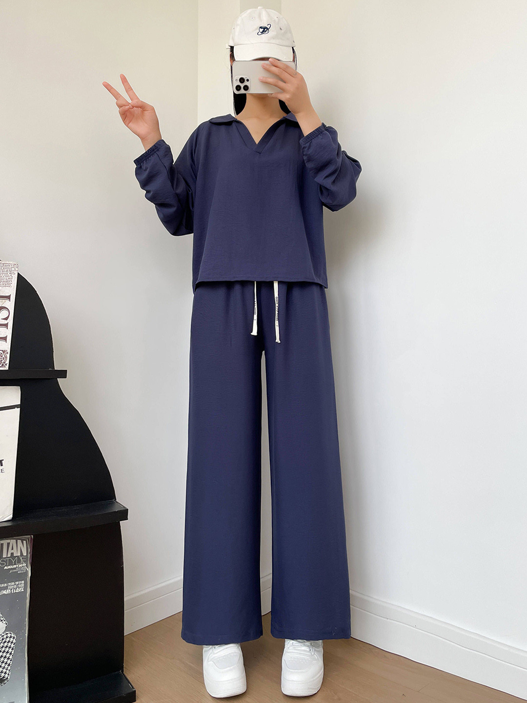 Lugo Polo Shirt Collar Neck T-Shirt With Palazzos Co-Ords