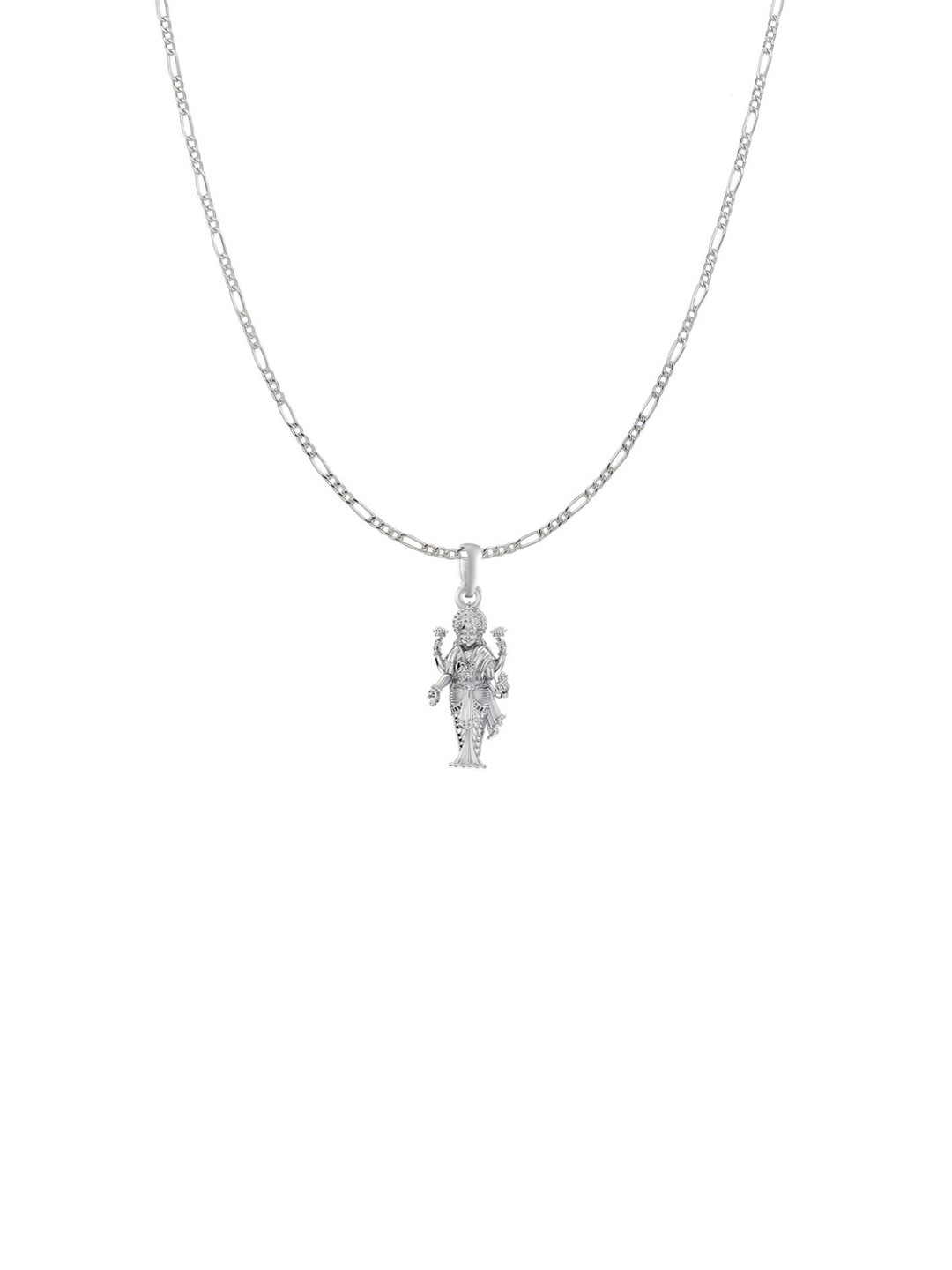 Metronaut 92.5 Sterling Silver Lakxmi Ji Pendant with Figaro Chain