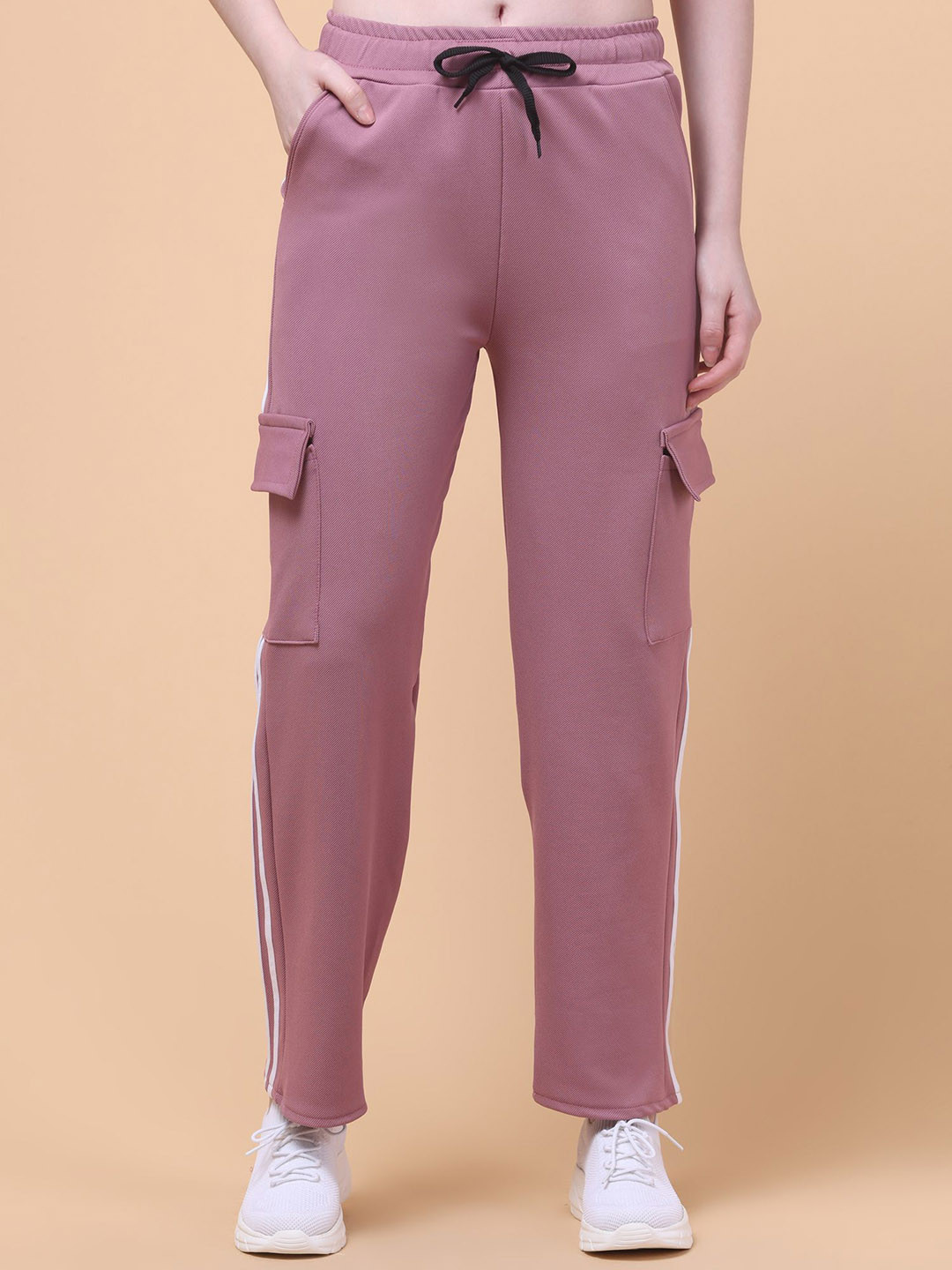 Charitra Women Striped Relaxed Cargos Trousers