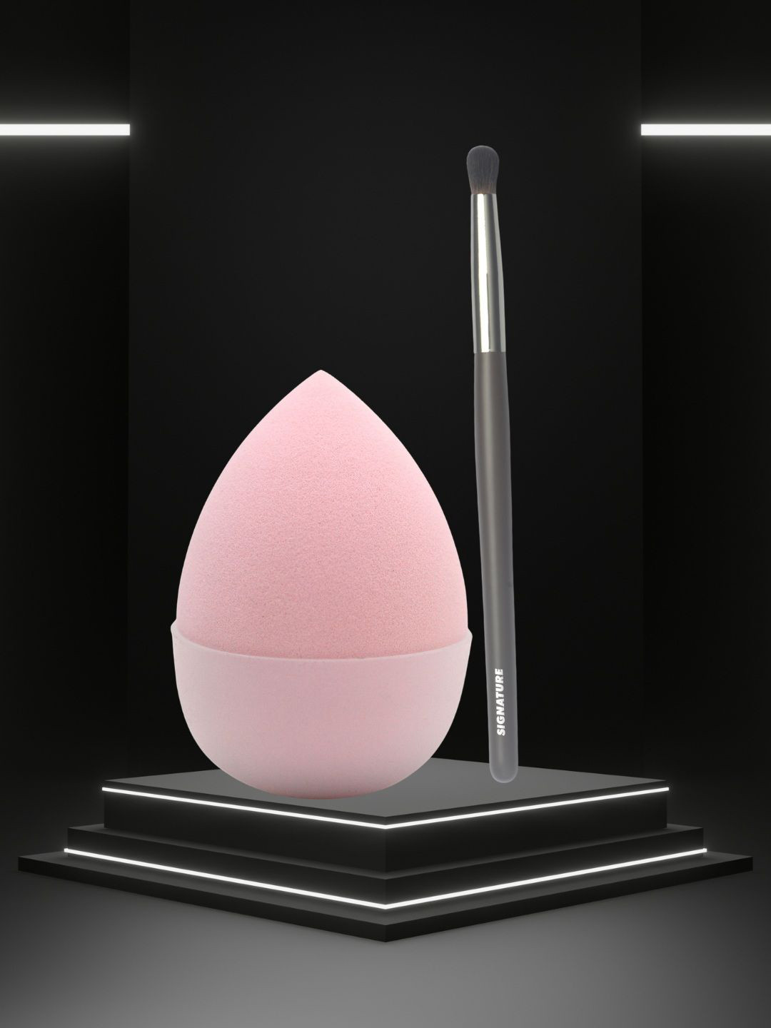 basicare Set Of 2 Beauty Blender With Makeup Brush