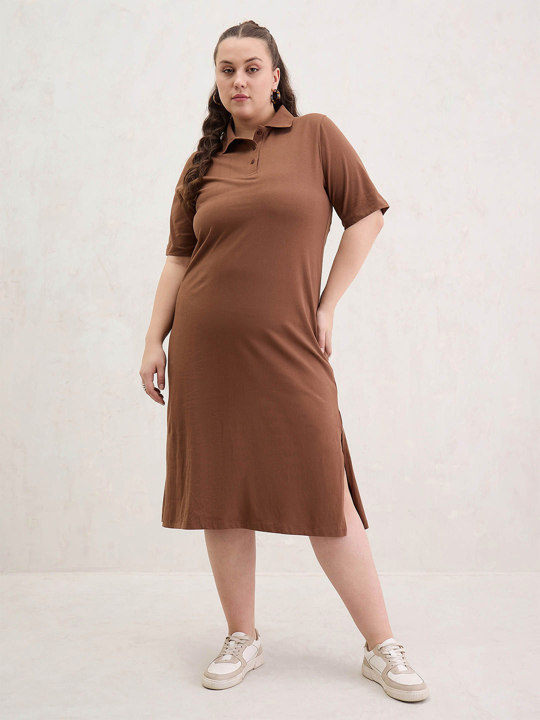SASSAFRAS Curve T-shirt Midi Dress