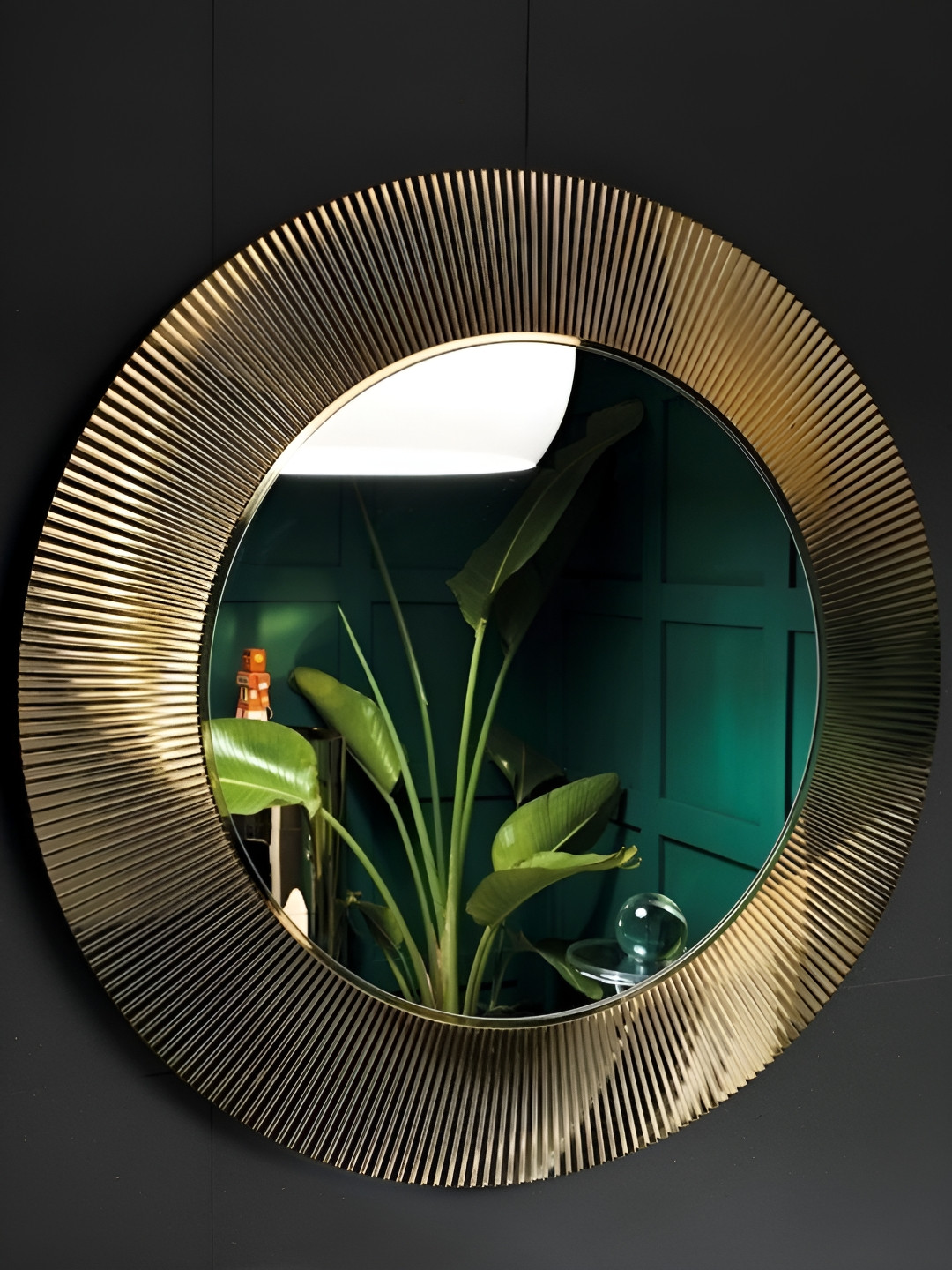 Wall Of Dreams Transparent Textured Round Sun Wall Mirror
