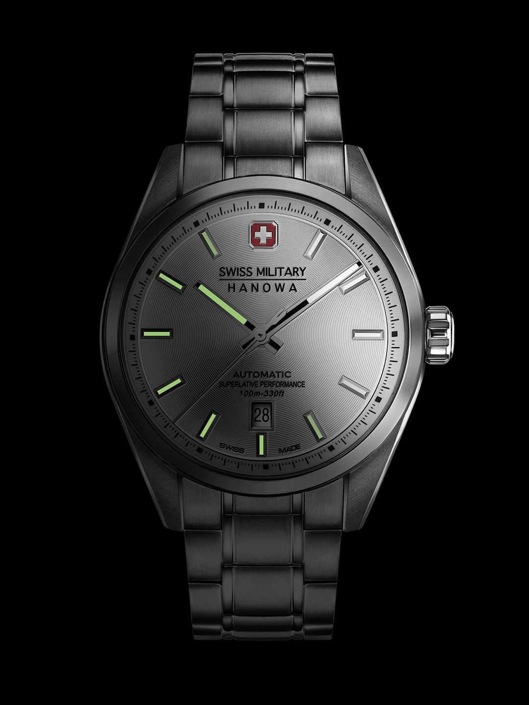 SWISS MILITARY HANOWA Men Dial & Stainless Steel Straps Automatic Motion Swiss Made Watch