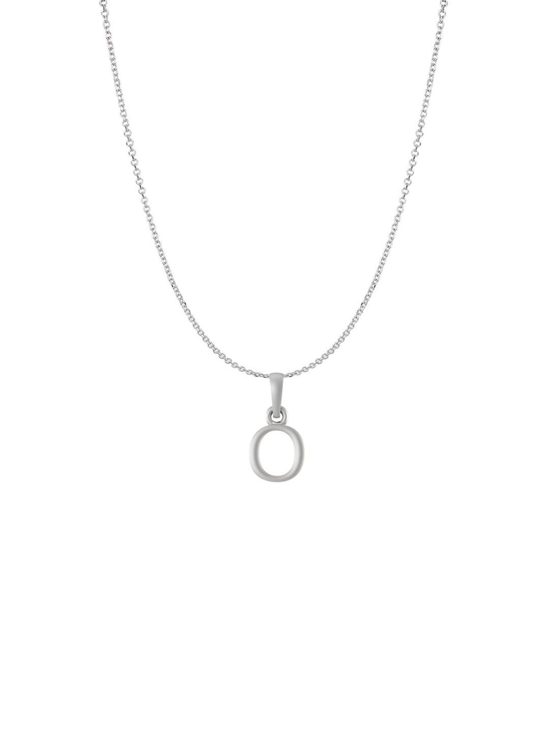 Metronaut 92.5 Sterling Silver O Alphabet Pendant With Anchor Chain