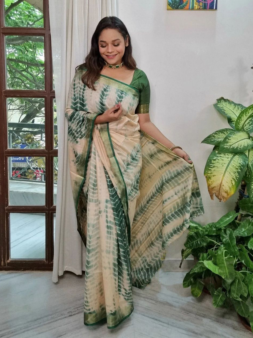 Suha Tie and Dye Pure Cotton Saree