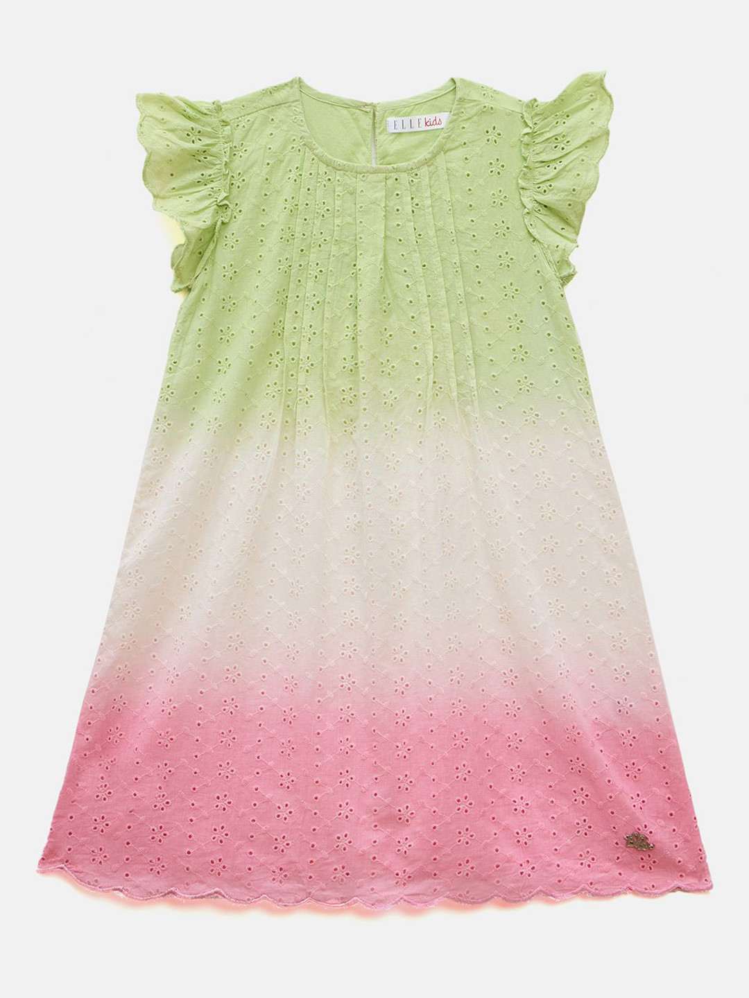 ELLE Print Ruffled Peplum Dress
