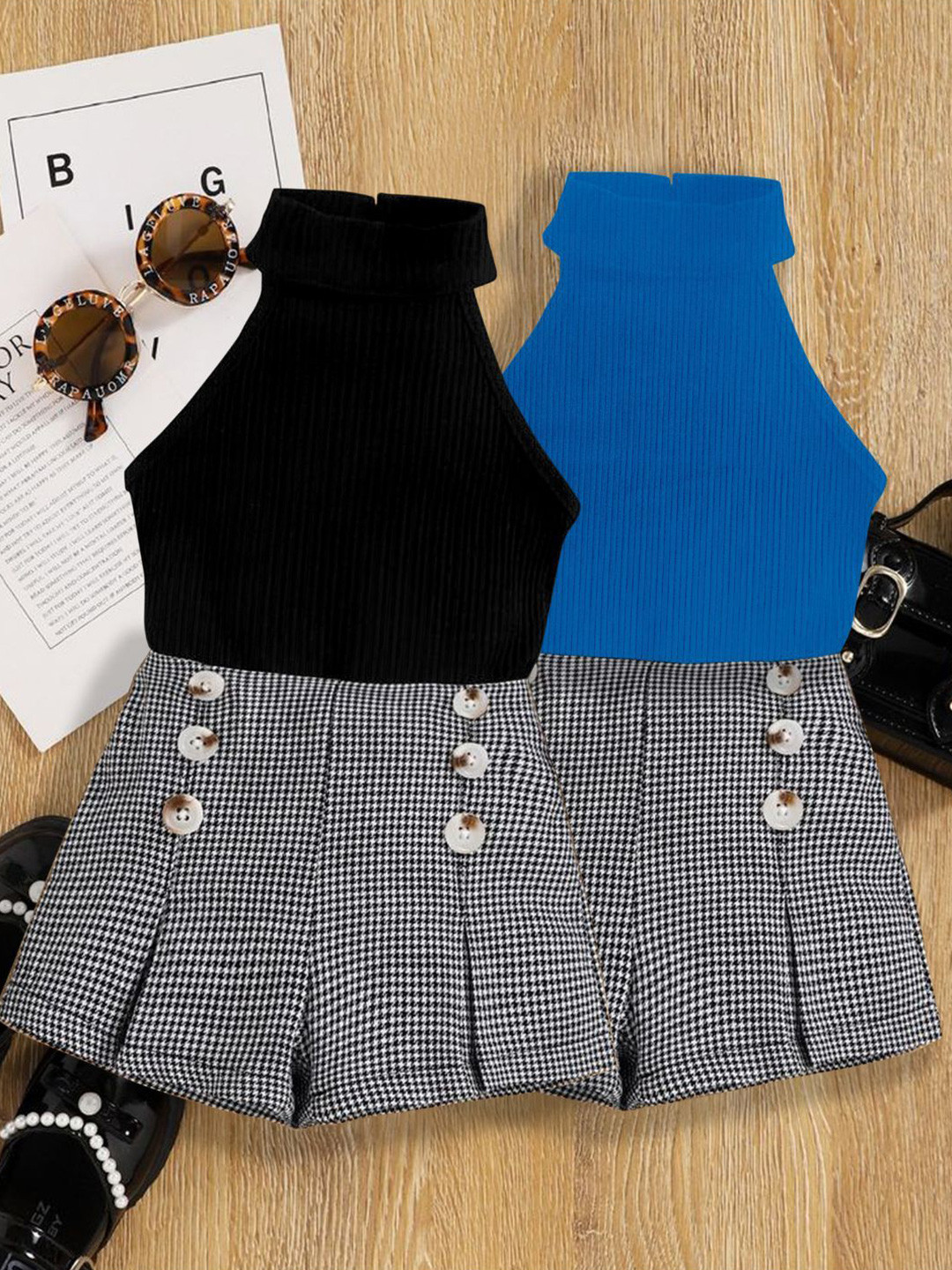 DEL LUNA Girls Pack Of 2 Top And Skirt Clothing Set