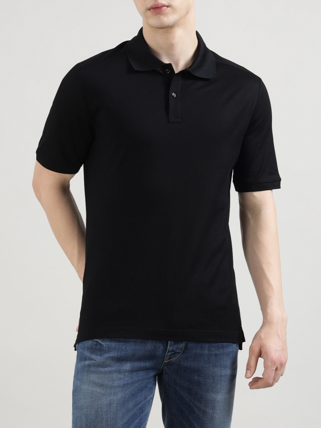 Eton Men Solid Polo Collar Cotton Slim Fit T-shirt