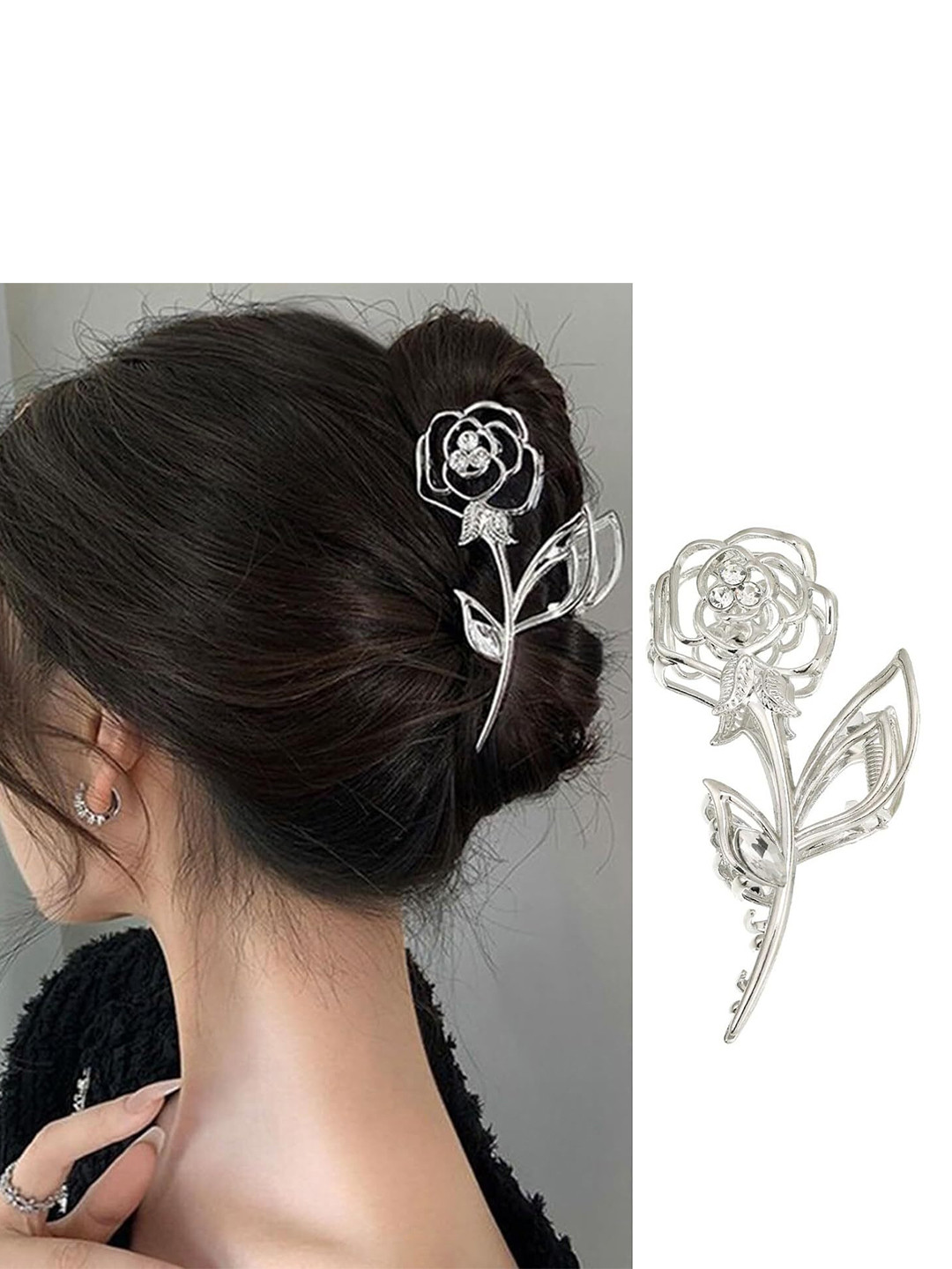 Blubby Flower Design Metal Hair Clutcher