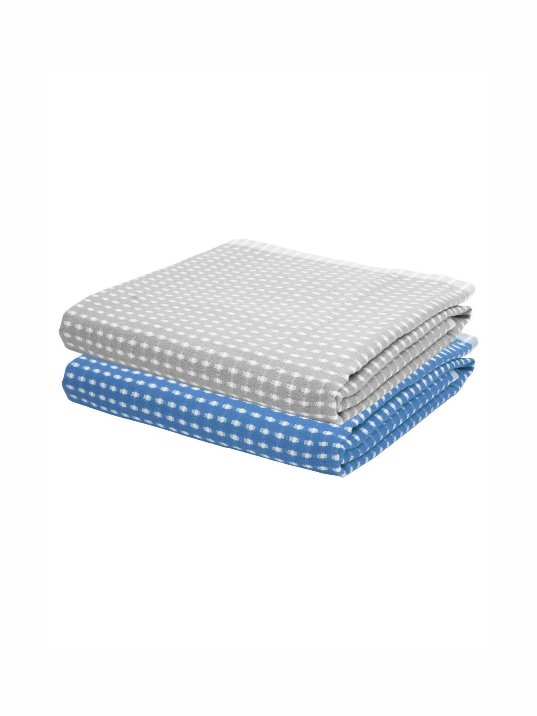 The Bath Community Blue & Grey Printed 250GSM Set of 2 Anti-Bacterial Cotton Bath Towel