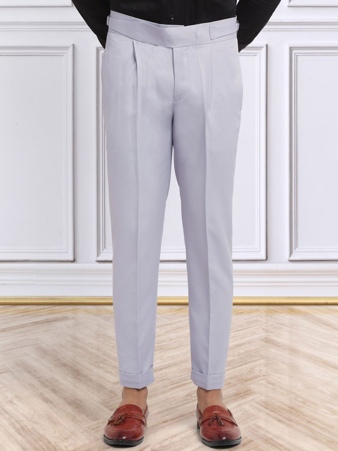 KLOTTHE Cotton Rich Slim Fit Formal Trousers
