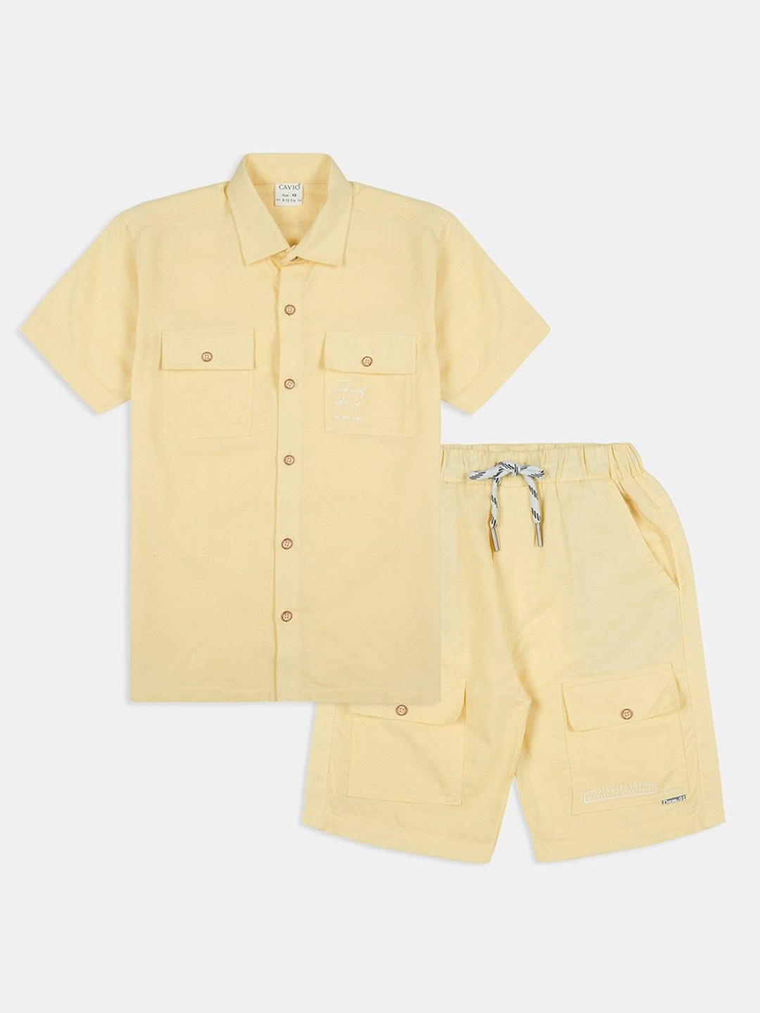 CAVIO Boys Short Sleeves Pure Cotton Shirt With Shorts