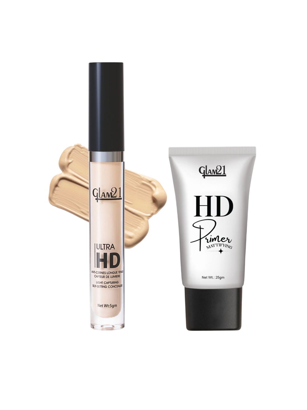 GLAM21 Set of Ultra HD Concealer 5g - Light Ivory & Illuminating Primer 25g - 01