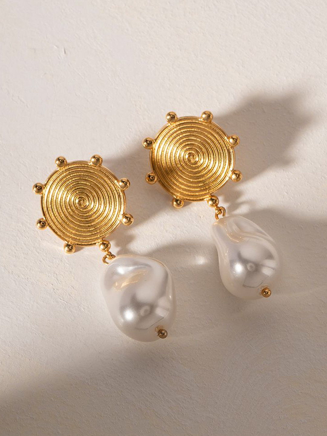 Aiza 18KT Gold-Plated Pearl Charms Drop Earrings