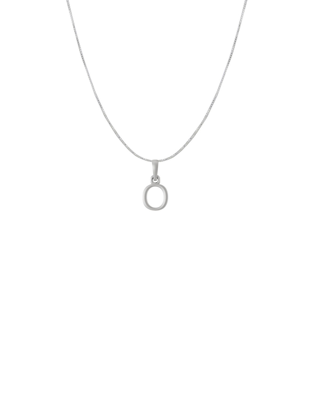 Metronaut 92.5 Sterling Silver O Alphabet Pendant with Box Chain