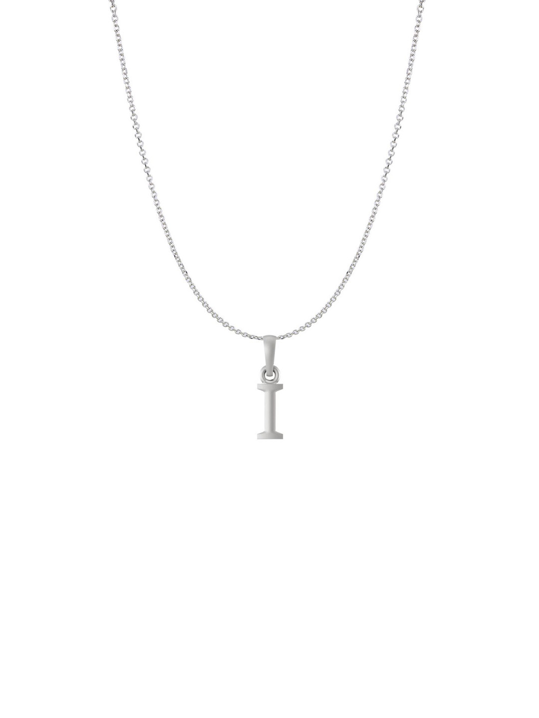 Metronaut 92.5 Sterling Silver I Alphabet Pendant with Anchor Chain