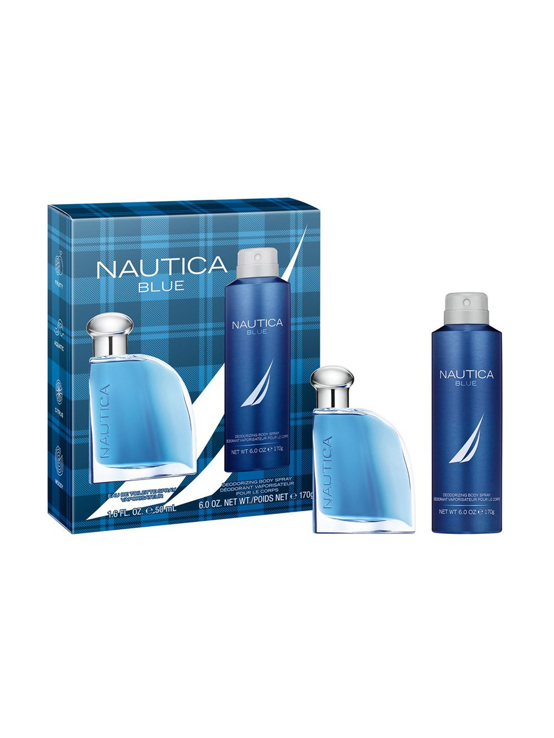 Nautica Men Set Of 2 Blue Eau de Toilette - 50 ml & Deodorant Body Spray - 170 g