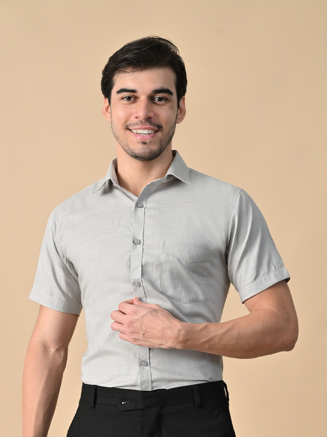 DESIGN UP Pure Linen Slim Fit Shirt
