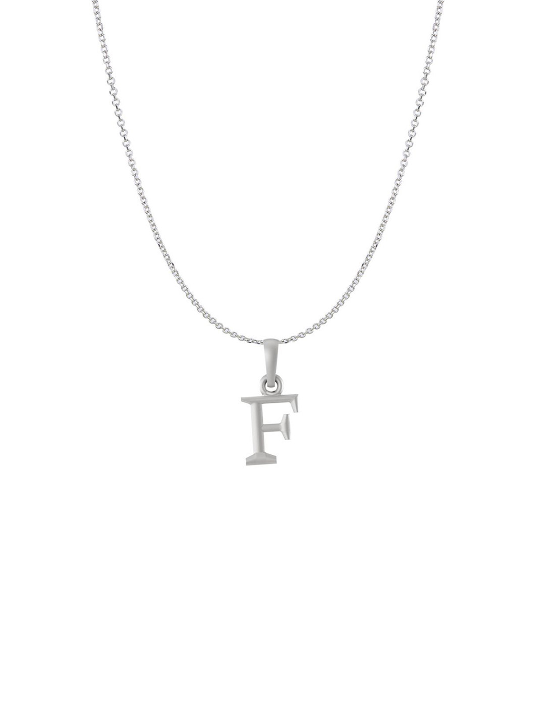 Metronaut 92.5 Sterling Silver F Alphabet Pendant With Anchor Chain