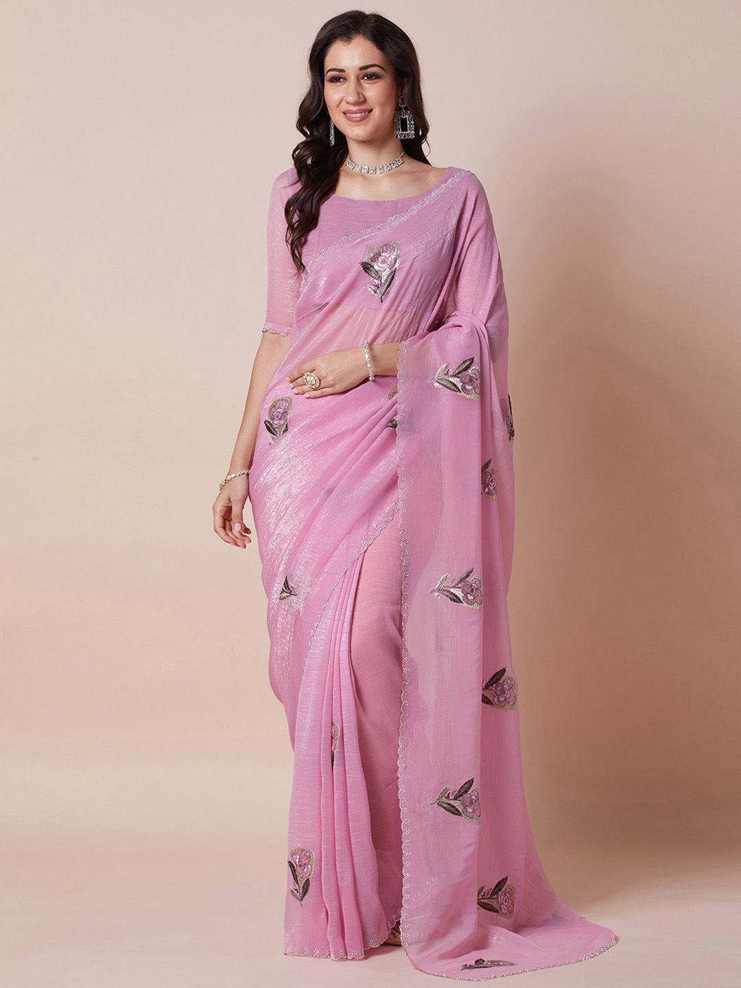 House of Pataudi Beads & Stones Embellished Party Wear Saree