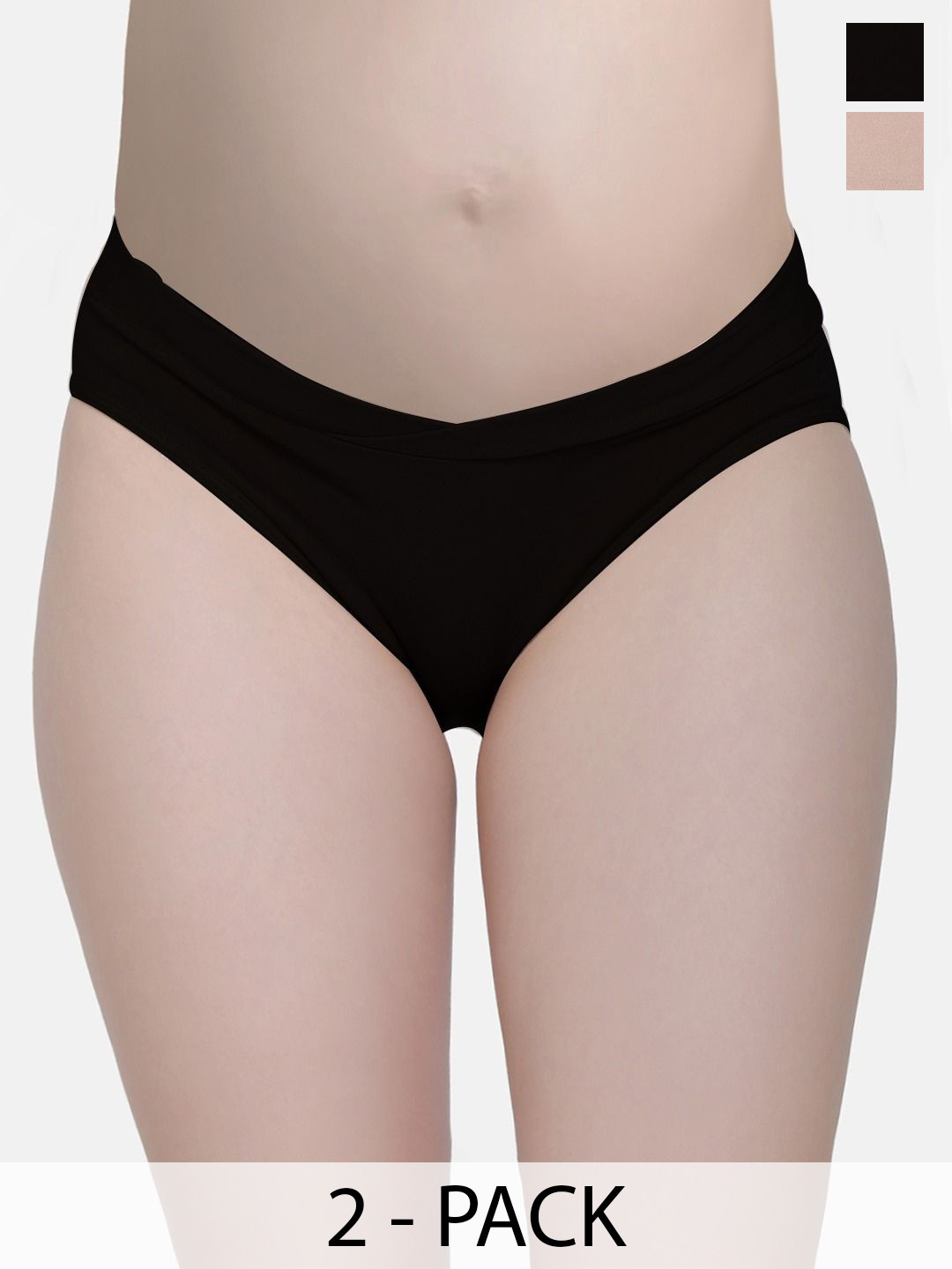 Da Intimo Pack Of 2 Pure Anti Microbial Cotton Basic Briefs DIU2-BLK-BEG