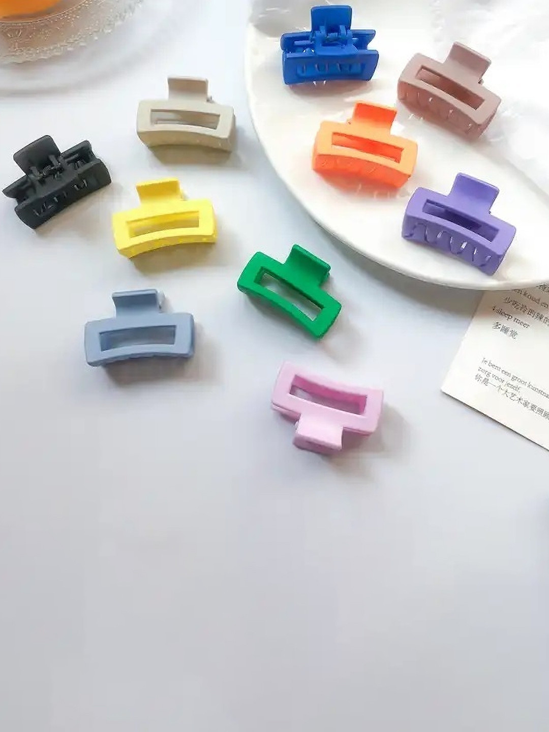 Blubby Set Of 10 Mini Square Hair Clutcher Claw Clip