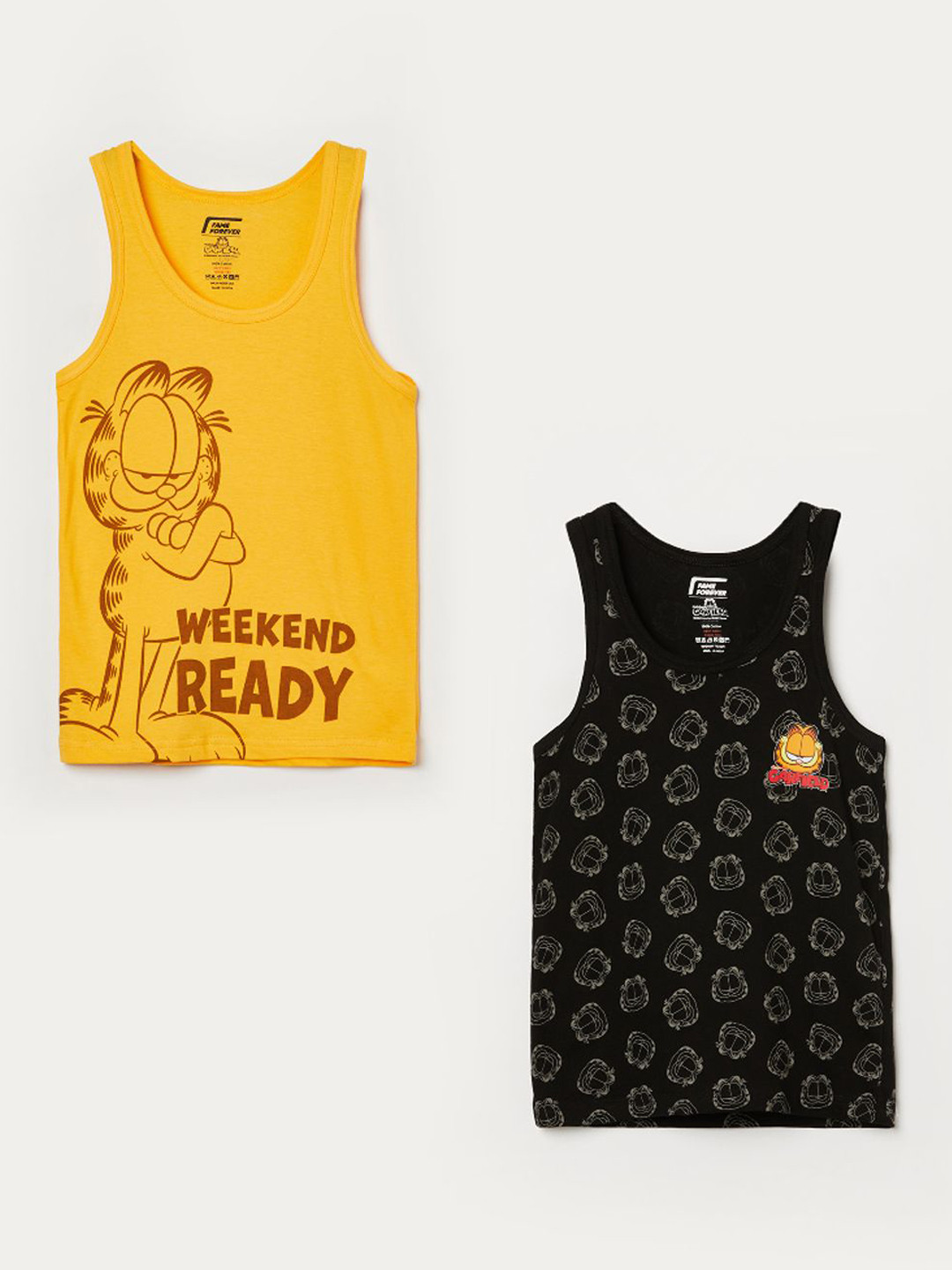 Fame Forever by Lifestyle  Boys 2-Pcs Printed Pure Cotton Basic Vests 1000014962721-MULTI