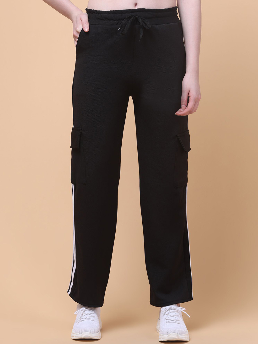 Charitra Women Solid Relaxed Cargos Trousers