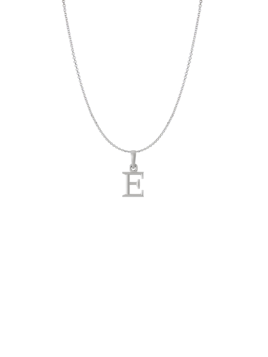 Metronaut 92.5 Sterling Silver E Alphabet Pendant with Anchor Chain