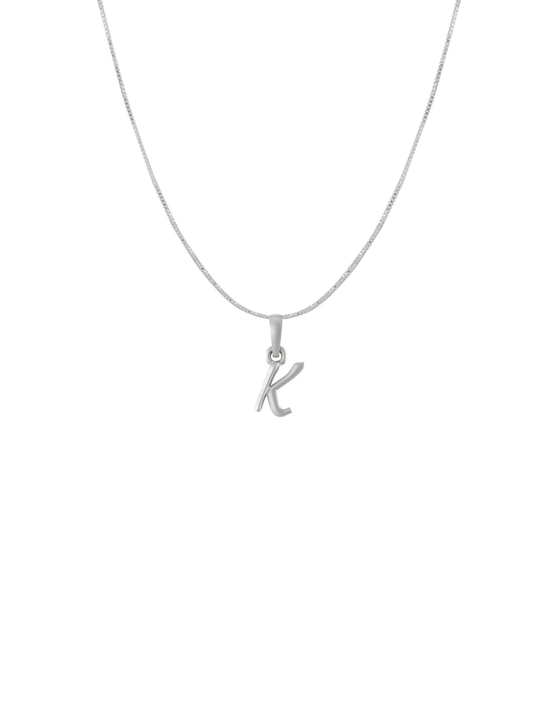 Metronaut 92.5 Sterling Silver K Alphabet Pendant with Box Chain