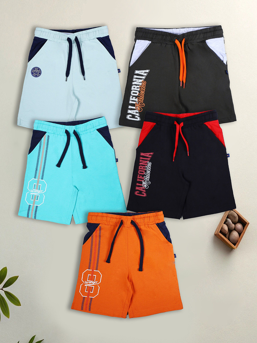 3PIN Boys Pack of 5 Outdoor Shorts