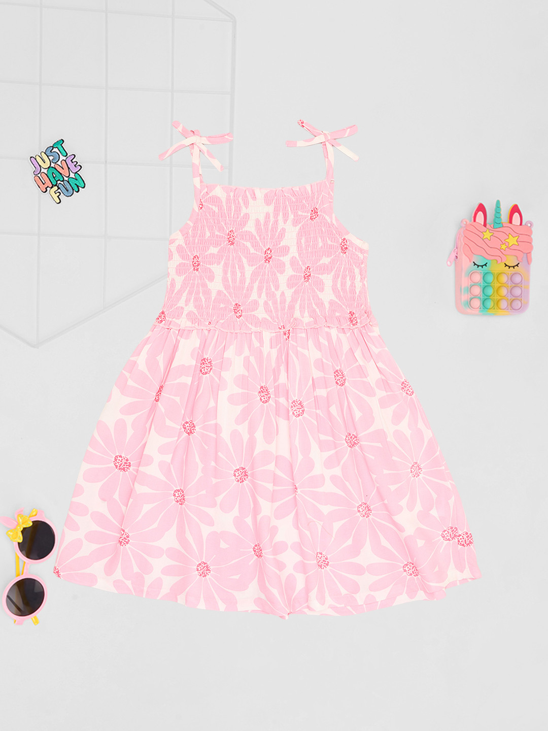 Pantaloons Junior Girls Floral Printed A-Line Mini Dress