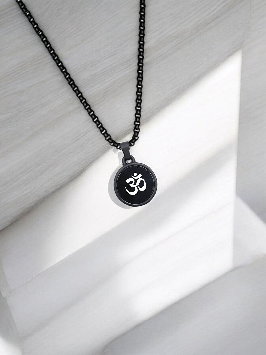 M Men Style Stainless Steel Religious Lord Shiv Om Aum Locket Pendant