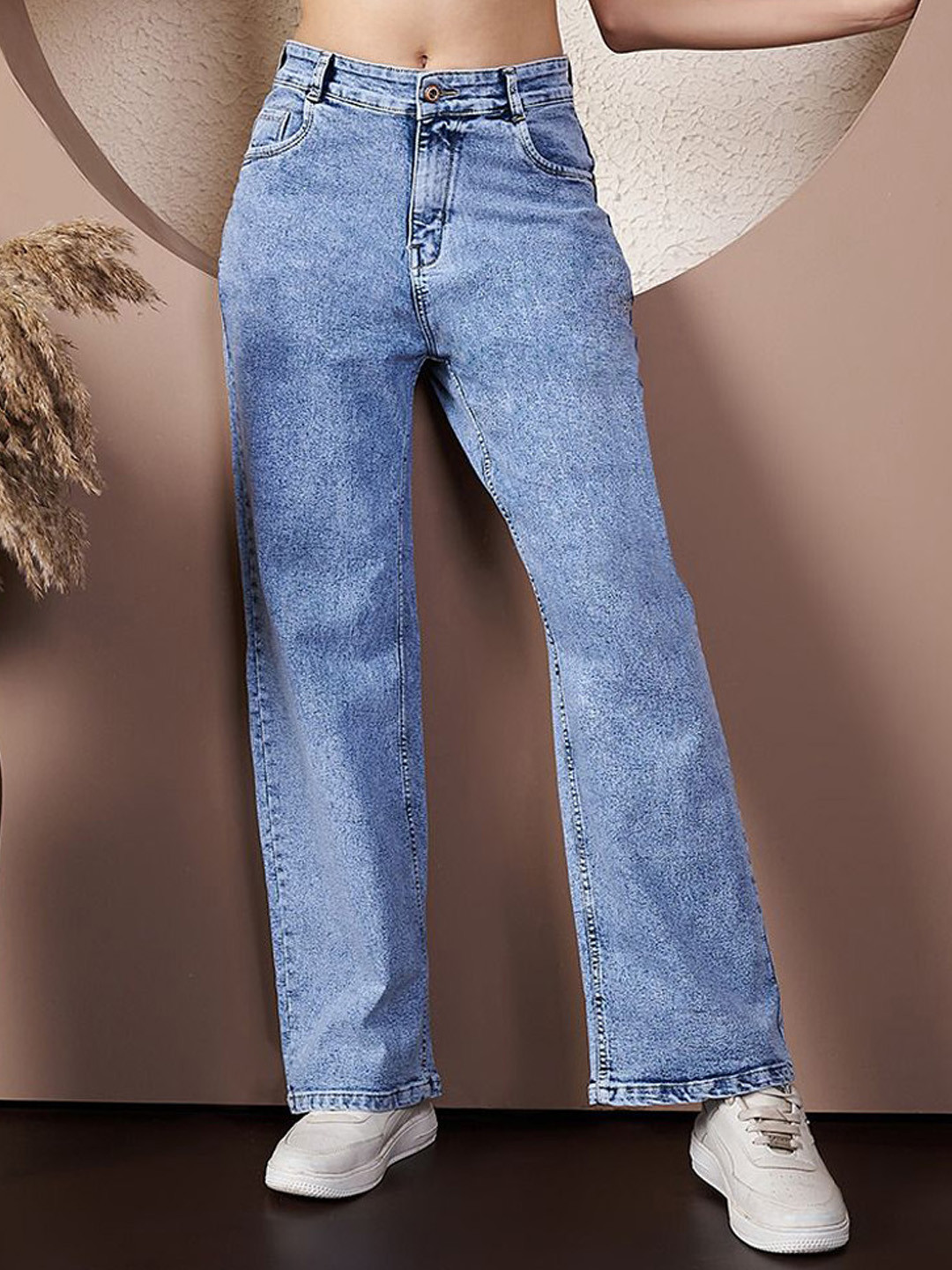 VBEAUTI Women Jean Boyfriend Fit High-Rise Stretchable Jeans