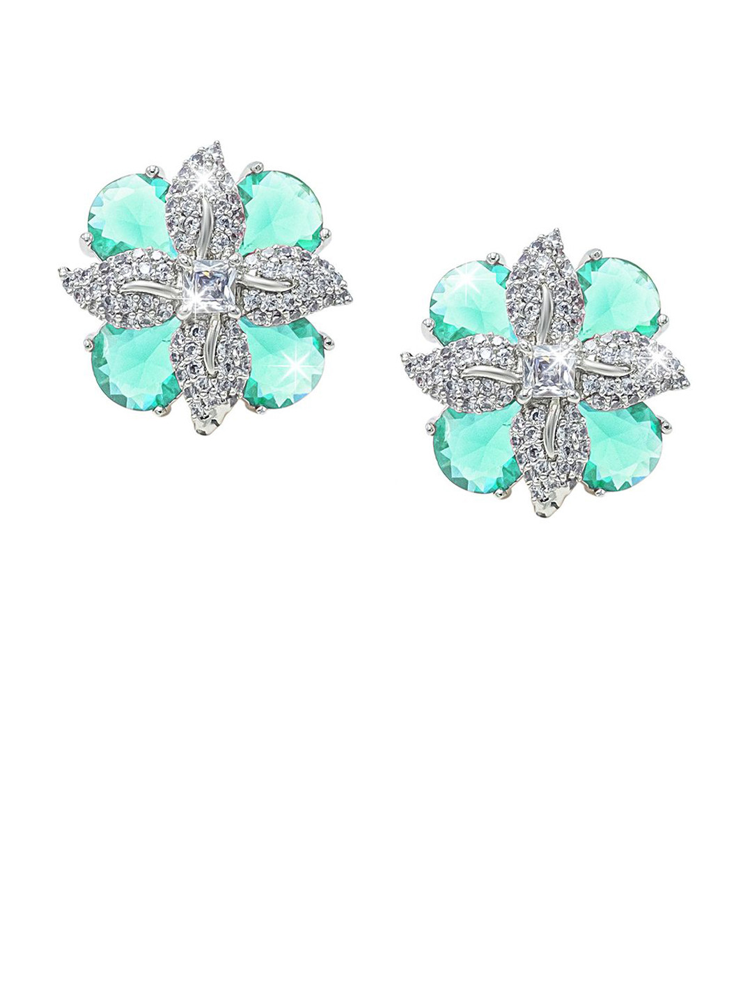 Shining Jewel - By Shivansh Imetiation Jewellery Silver-Plated Contemporary Studs