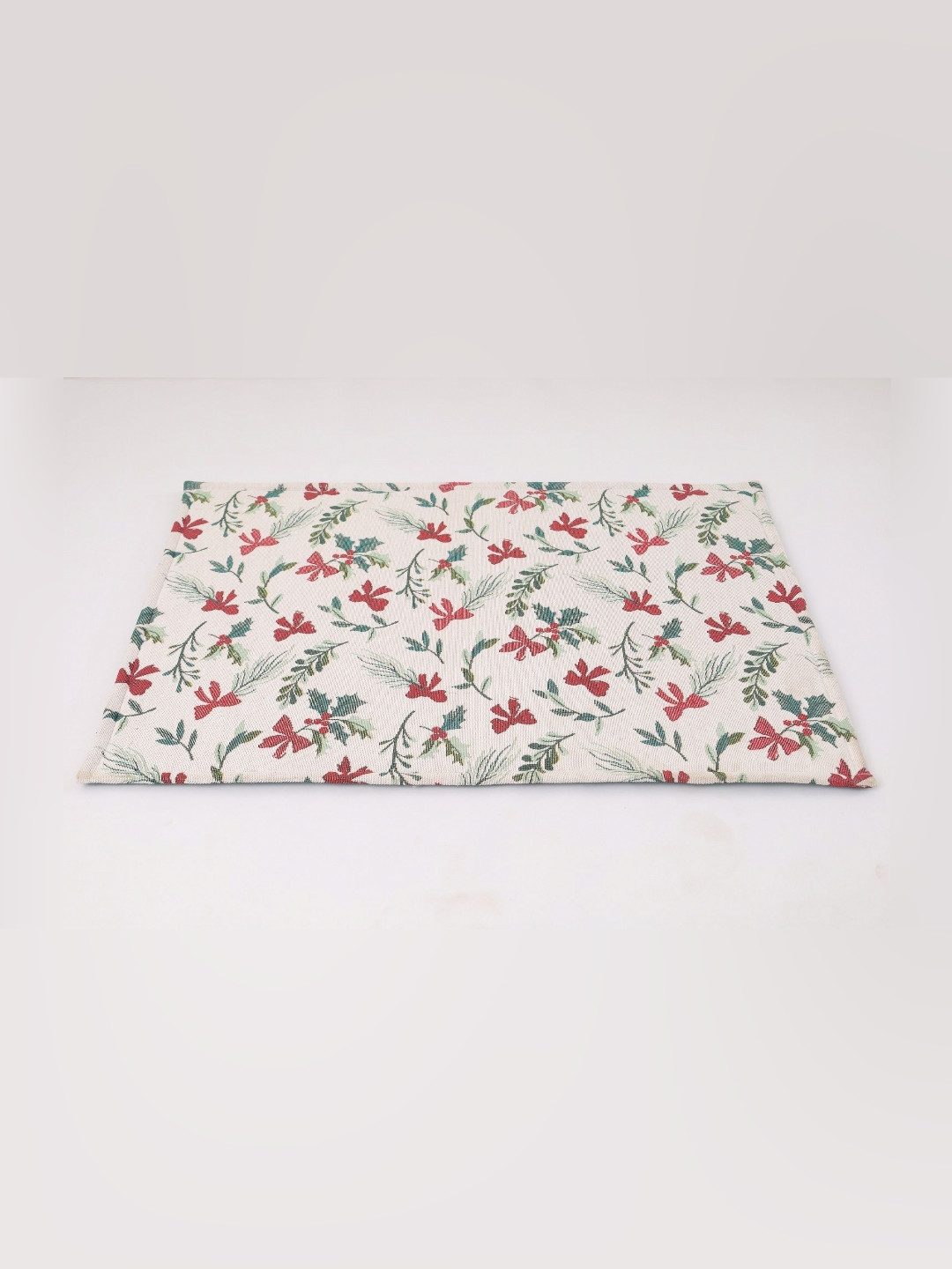 Sparrow world Off White & Red Printed Anti Fatigue Doormat