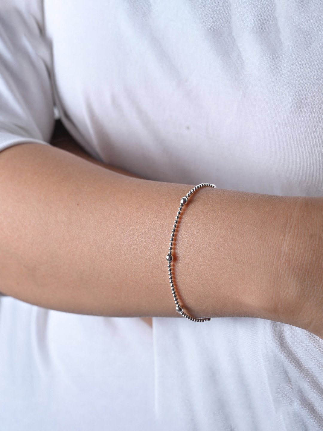 Ovana jewels 92.5 Sterling Silver Boondh Wraparound Bracelet