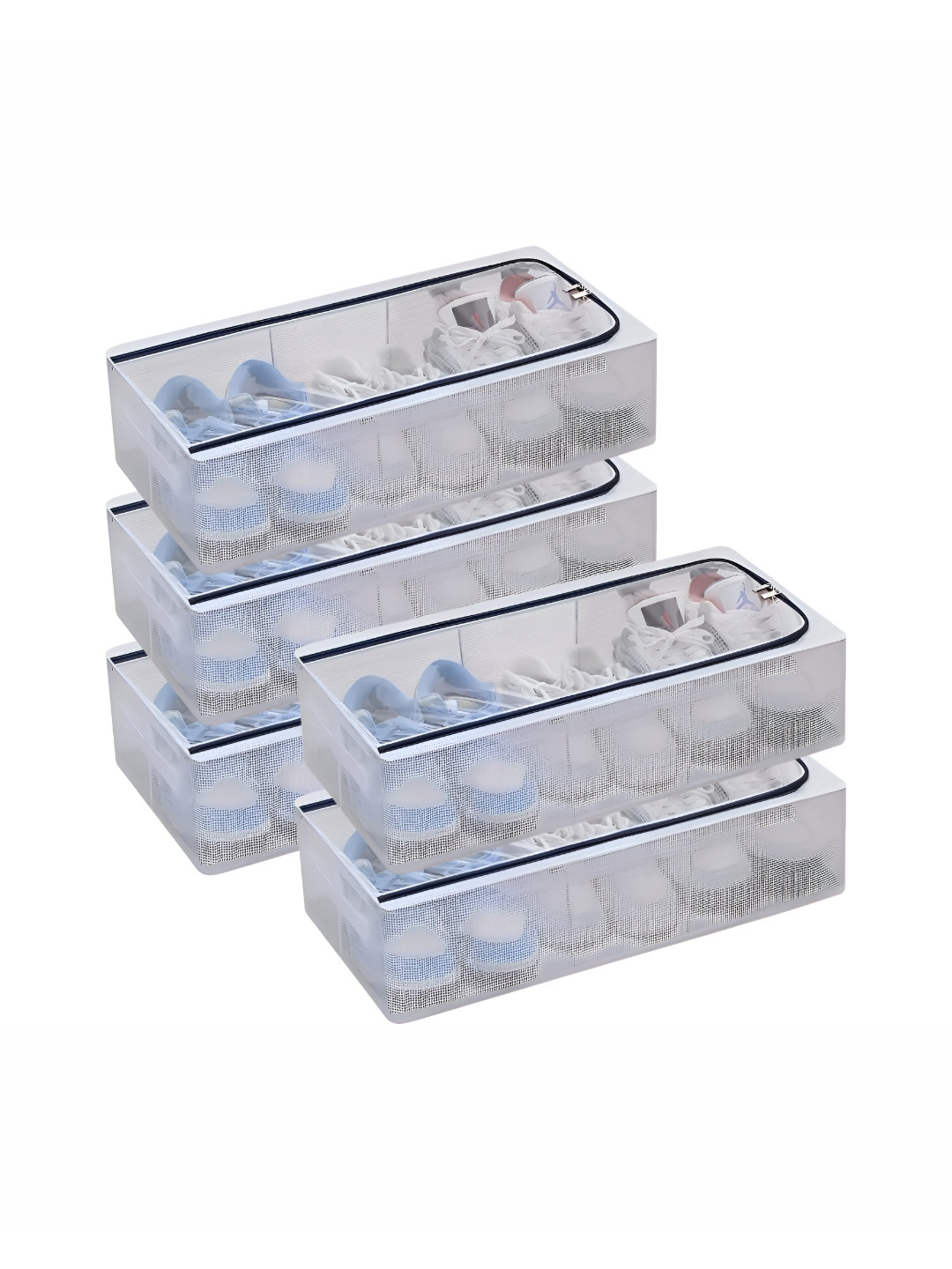 Panchhi Store Transparent 5 Pieces Reusable PVC Shoes Organisers