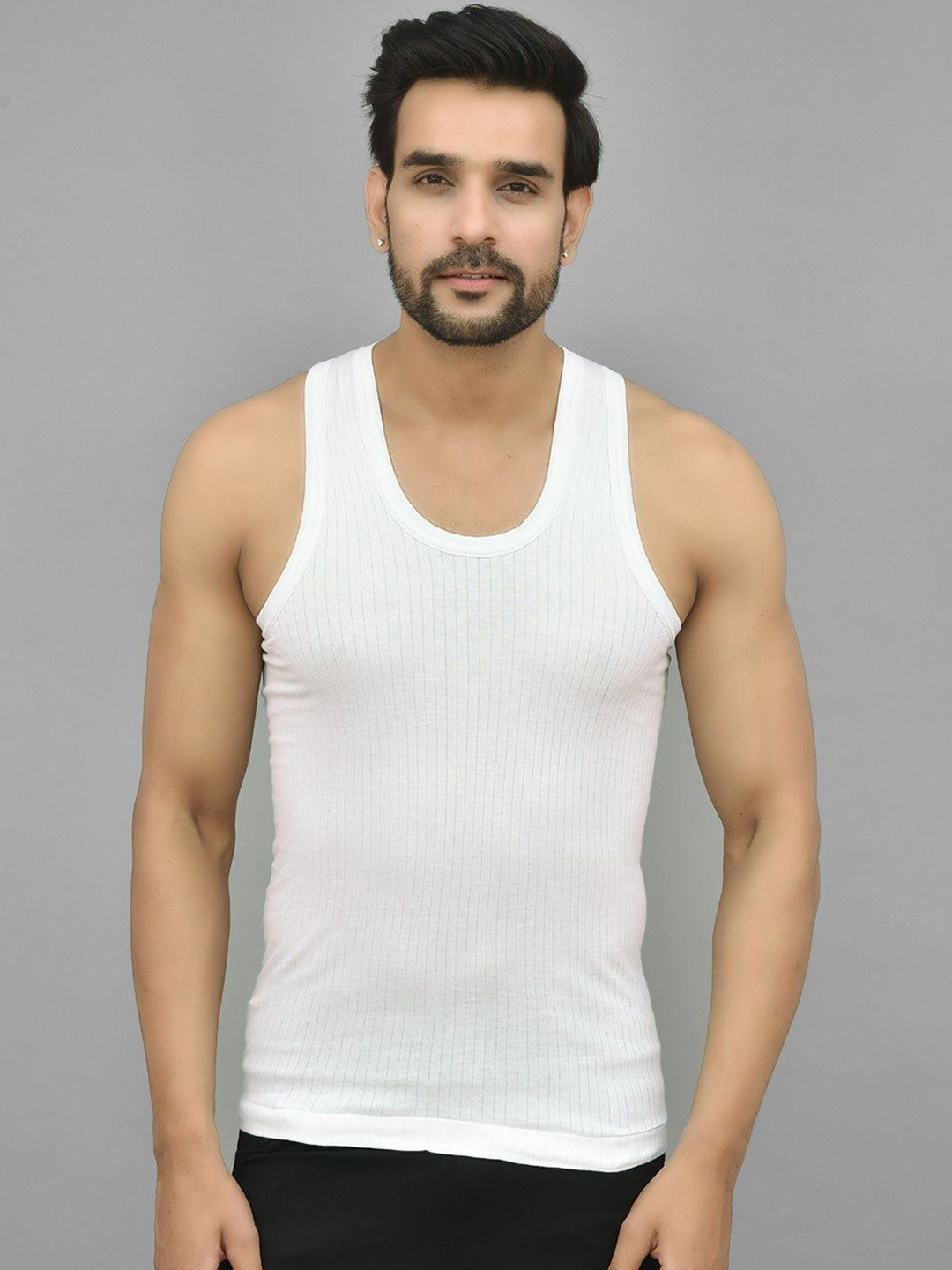 UNDERLOOP Pack Of 3 Cotton Parker Vests romeo3white80