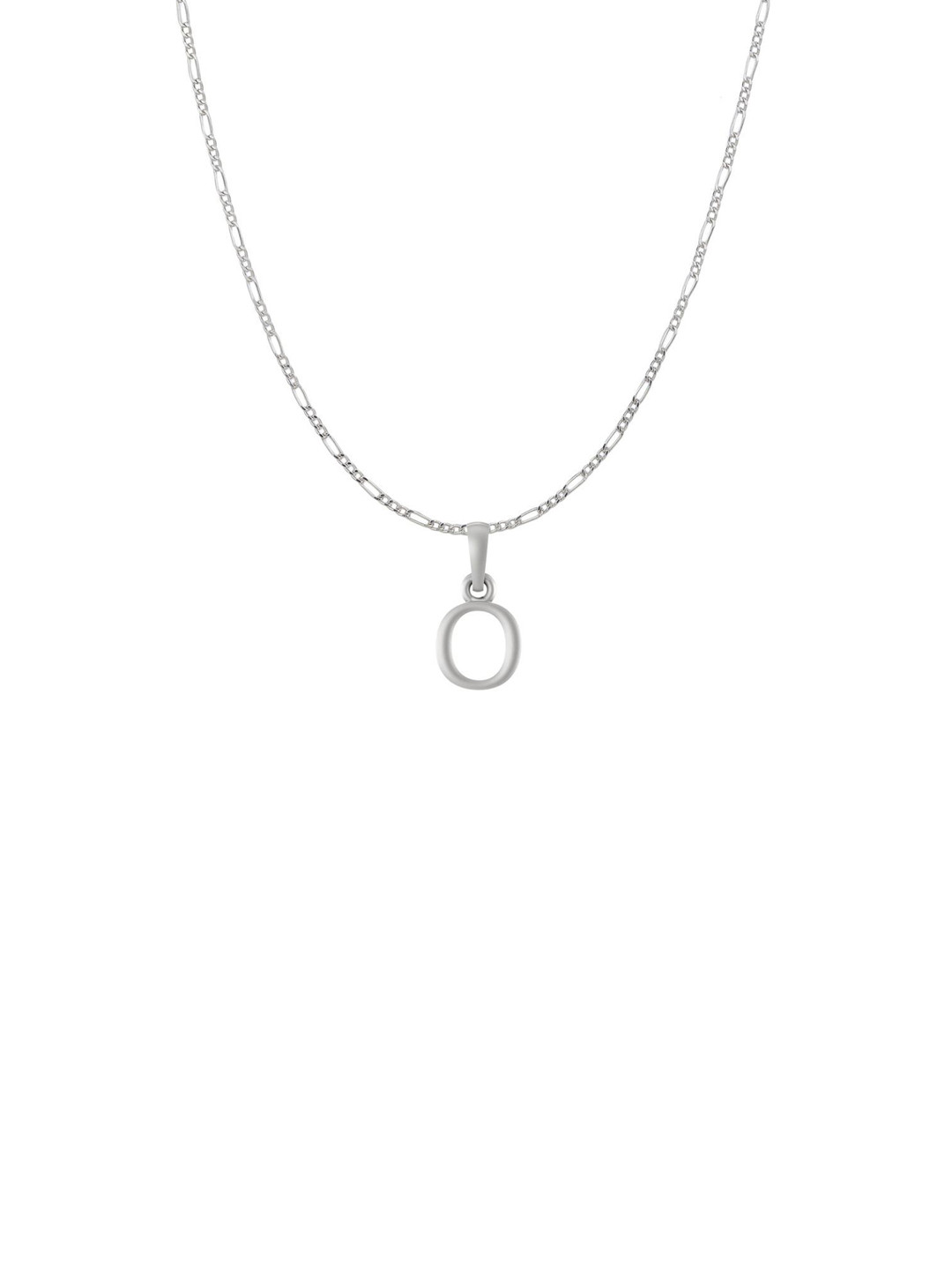 Metronaut 92.5 Sterling Silver Circular O Alphabet Pendant with Chain