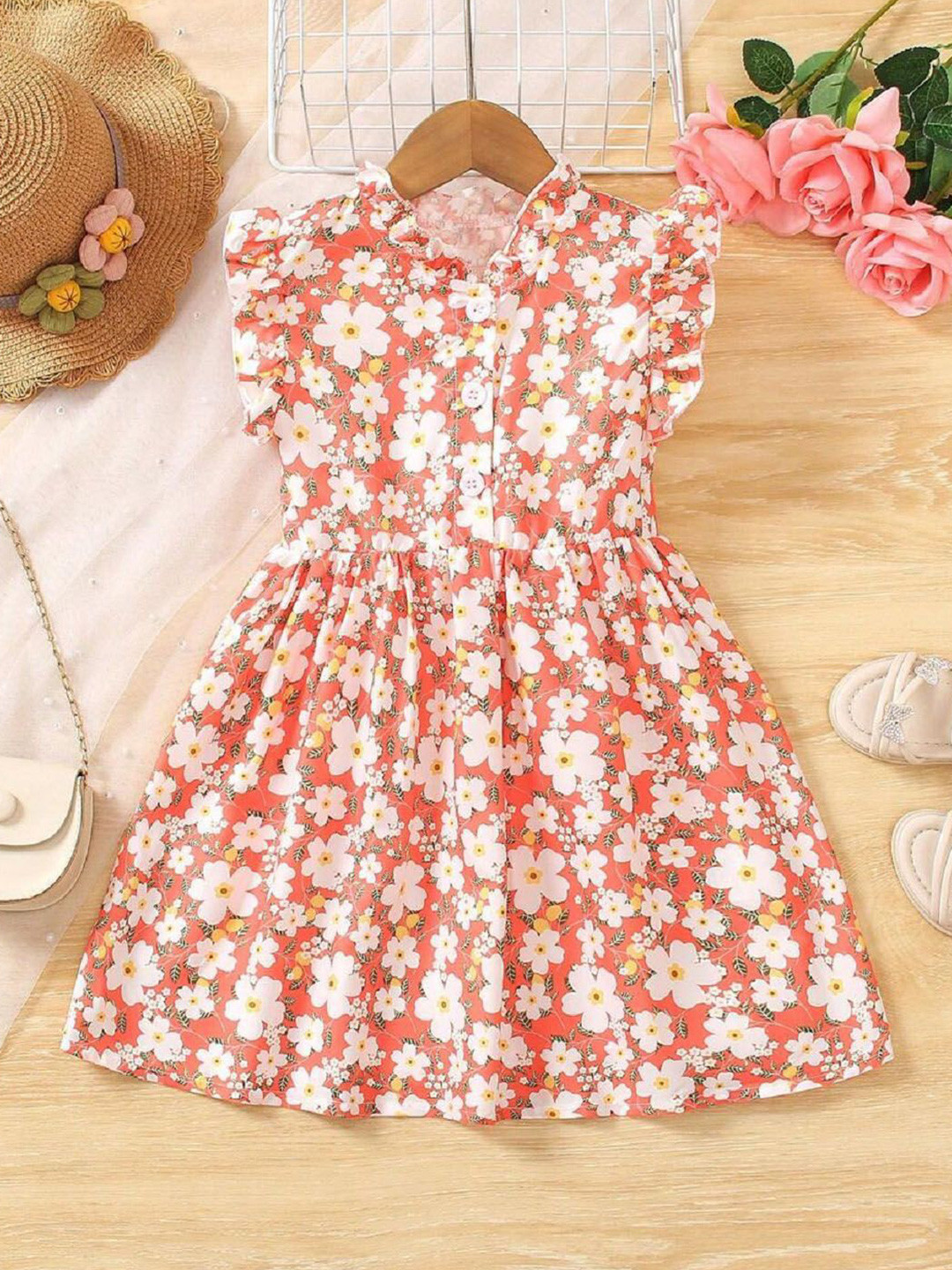 Kidotsav Floral Print Fit & Flare Dress