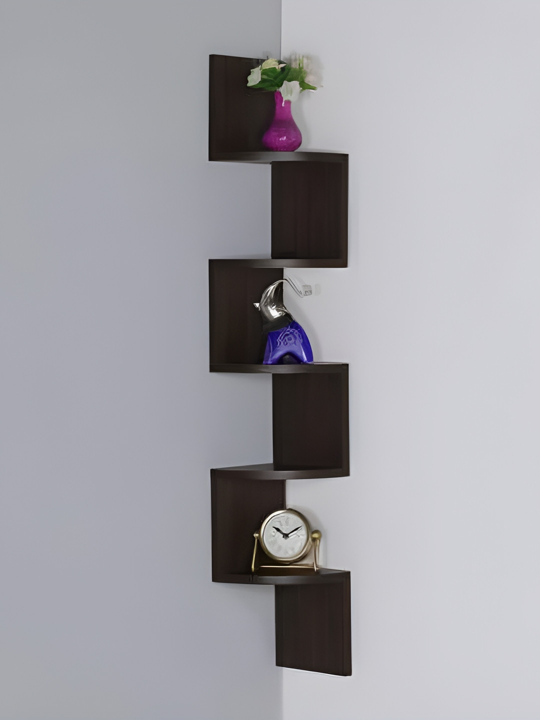 Xtenshion Crafts Black Zig-Zag Wooden Shelf