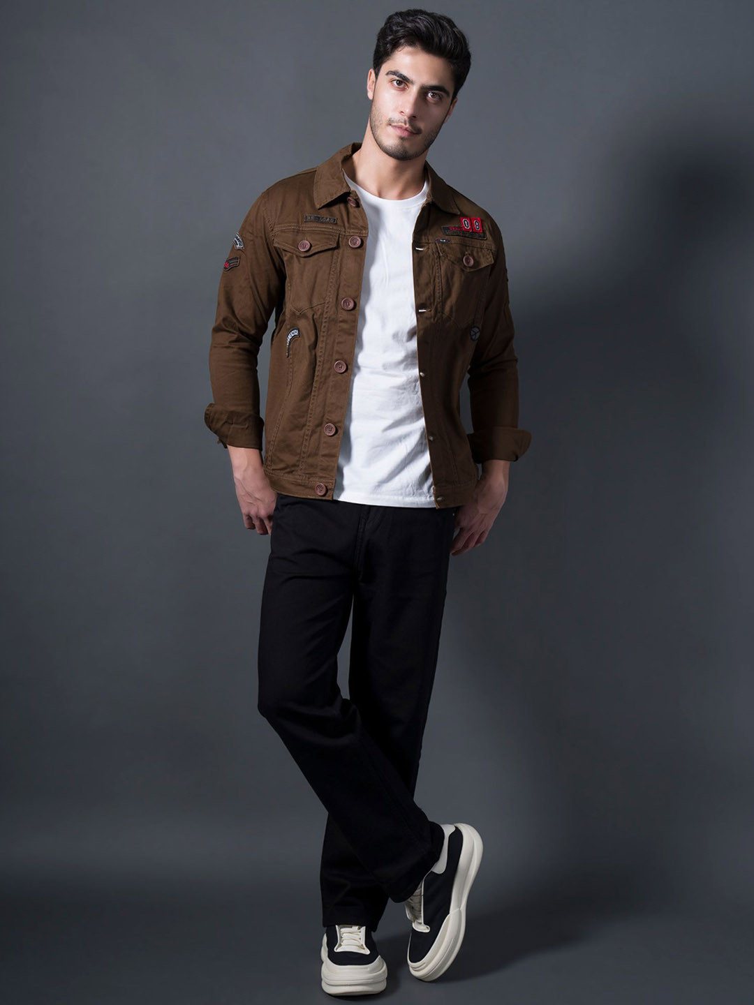 nostrum Men Tains-2 Solid Cotton Shacket